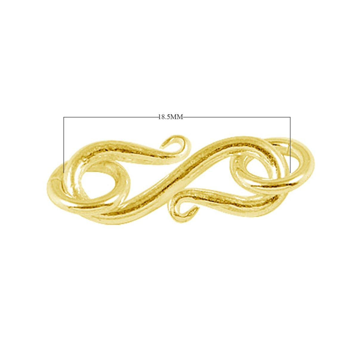 CG-160 18K Gold Overlay "S" Hook Beads Bali Designs Inc 18MM 