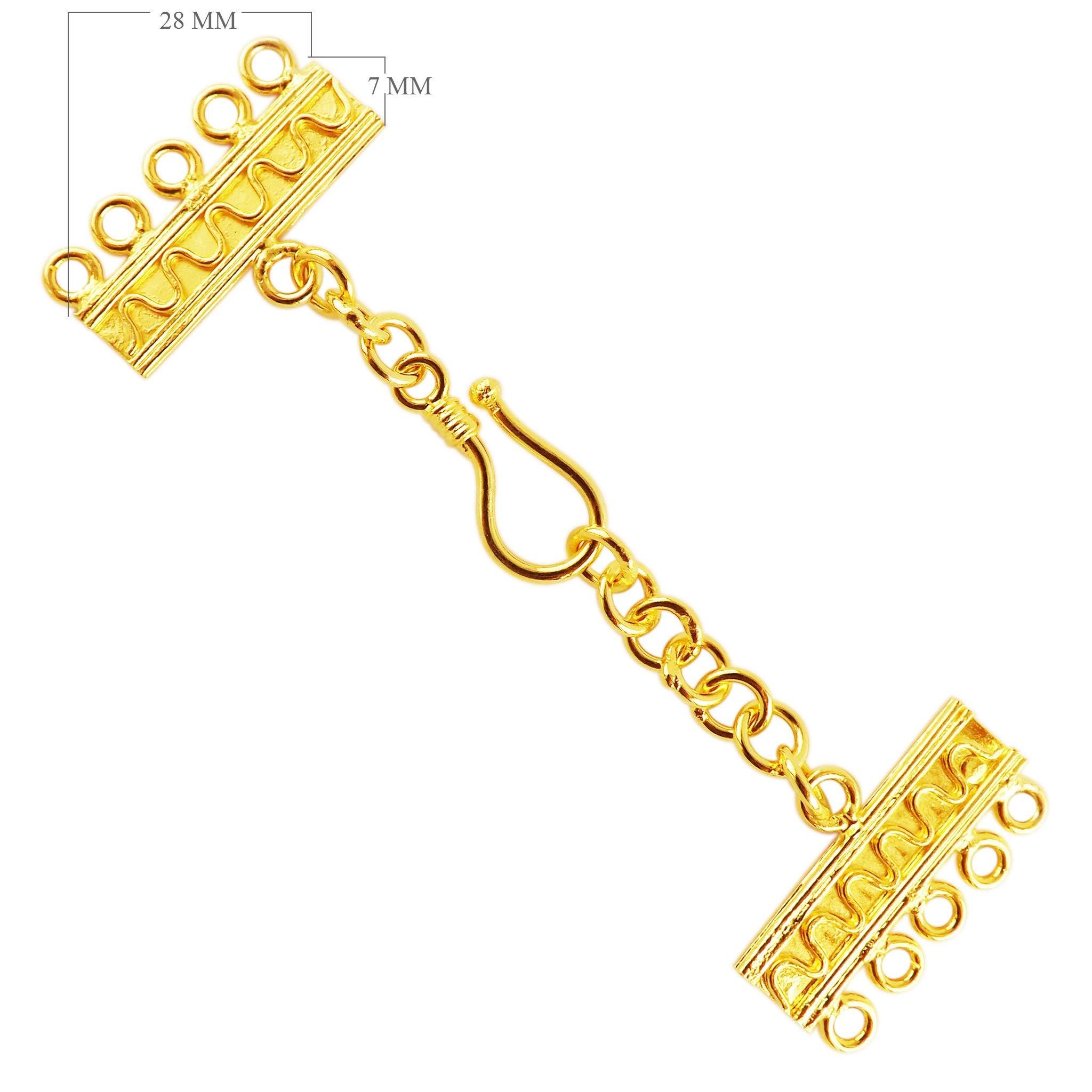 CG-179-5H 18K Gold Overlay Multi Strand Clasp With 5 Holes Beads Bali Designs Inc 