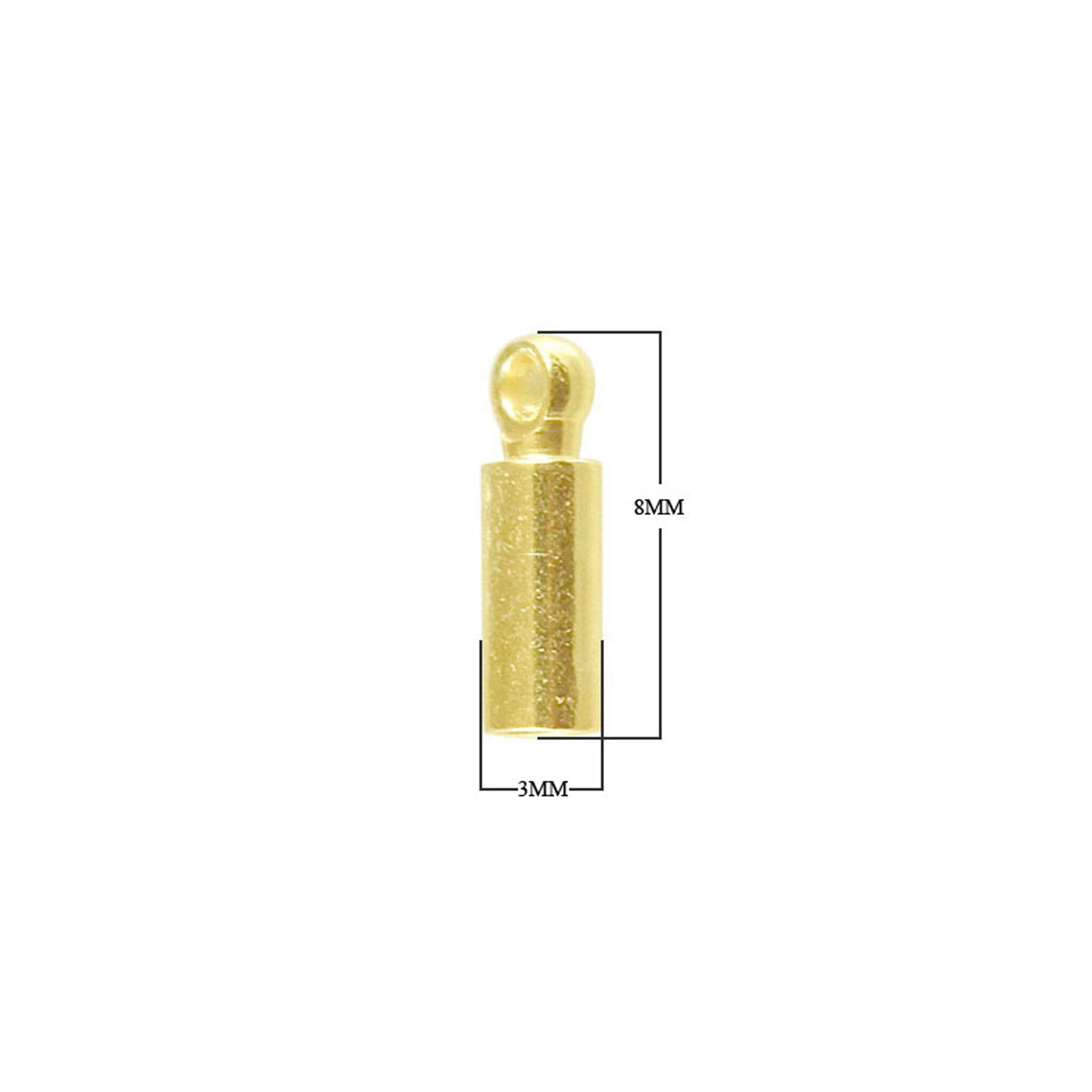 CG-184 18K Gold Overlay Crimp & Cord Tube Beads Bali Designs Inc 8MM 