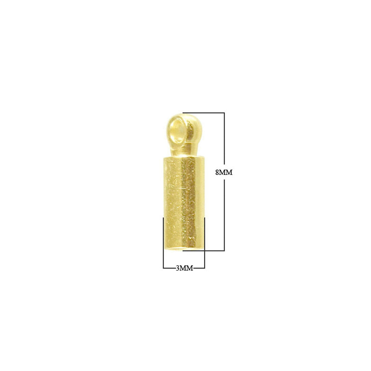 CG-184 18K Gold Overlay Crimp & Cord Tube Beads Bali Designs Inc 8MM 