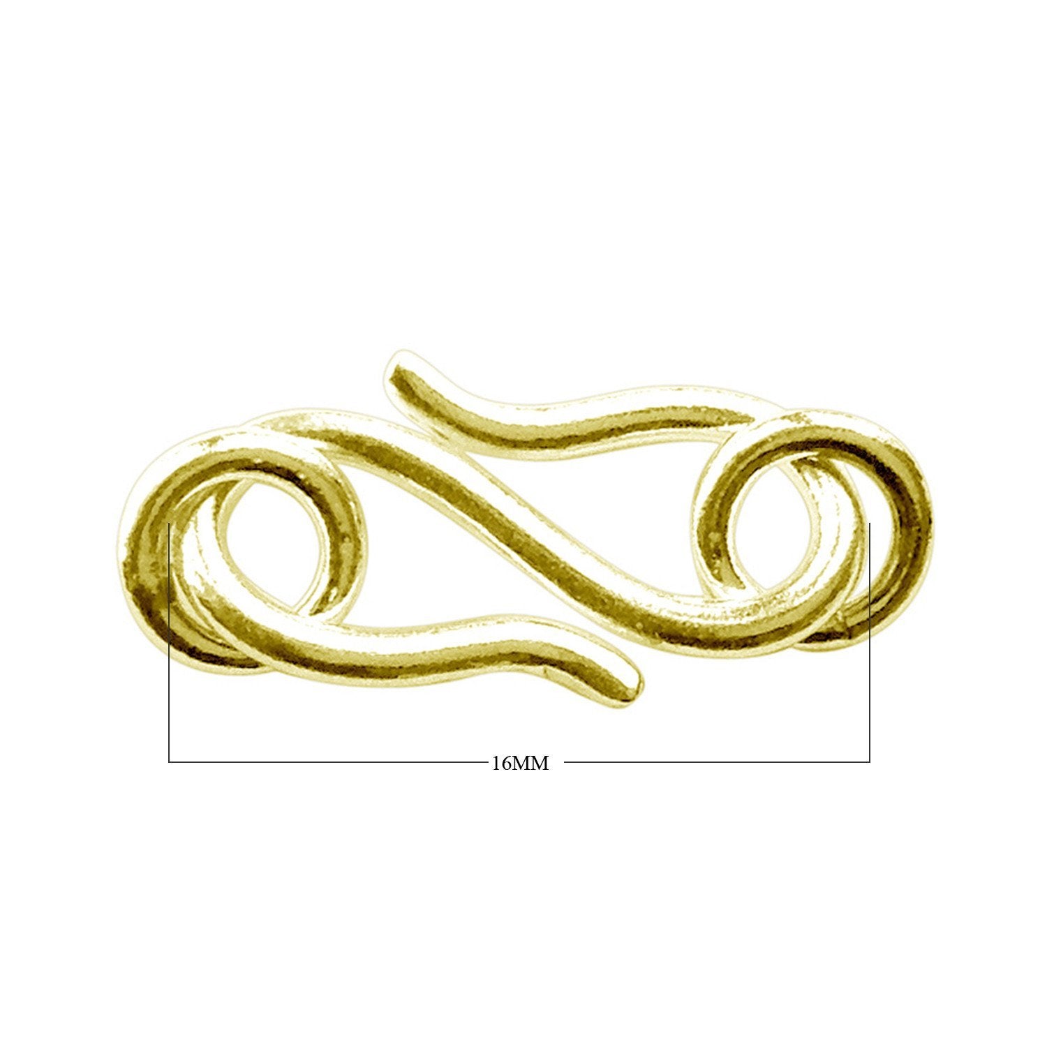 CG-186-16MM 18K Gold Overlay ''S'' Hook Beads Bali Designs Inc 