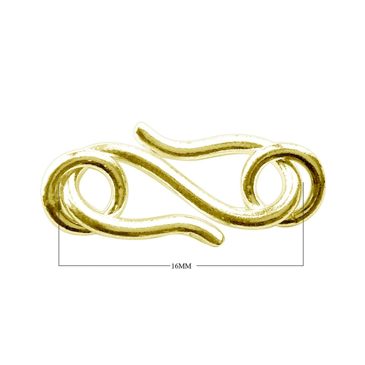 CG-186-16MM 18K Gold Overlay ''S'' Hook Beads Bali Designs Inc 
