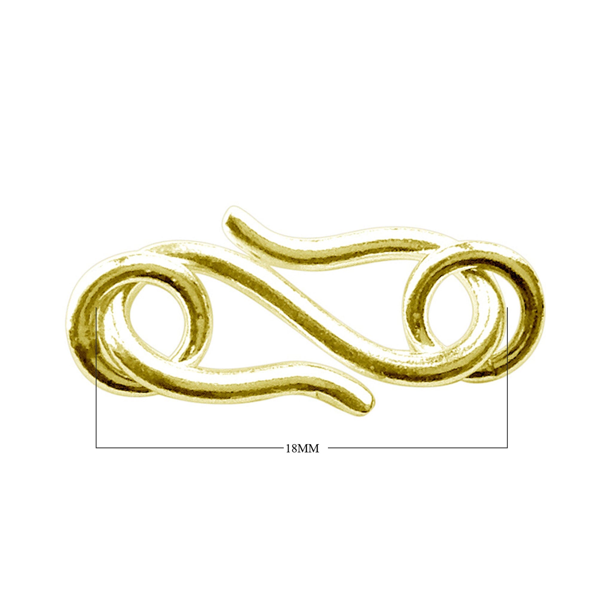 CG-186 18K Gold Overlay "S" Hook Beads Bali Designs Inc 18MM 