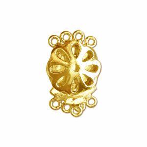 CG-195 18K Gold Overlay Multi Strand Clasp With 4 Holes Beads Bali Designs Inc 