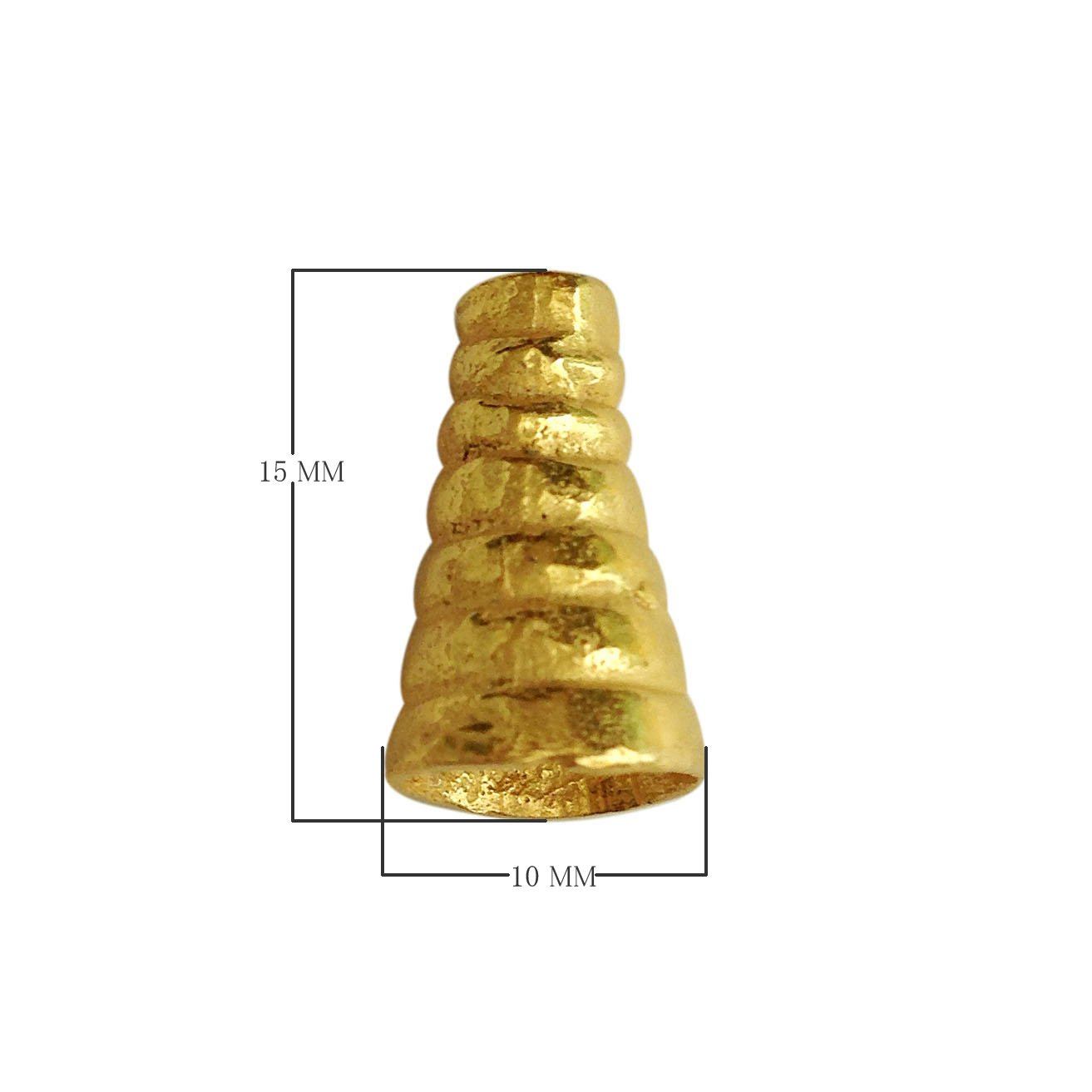 CG-210-15X10MM 18K Gold Overlay Cone Beads Bali Designs Inc 