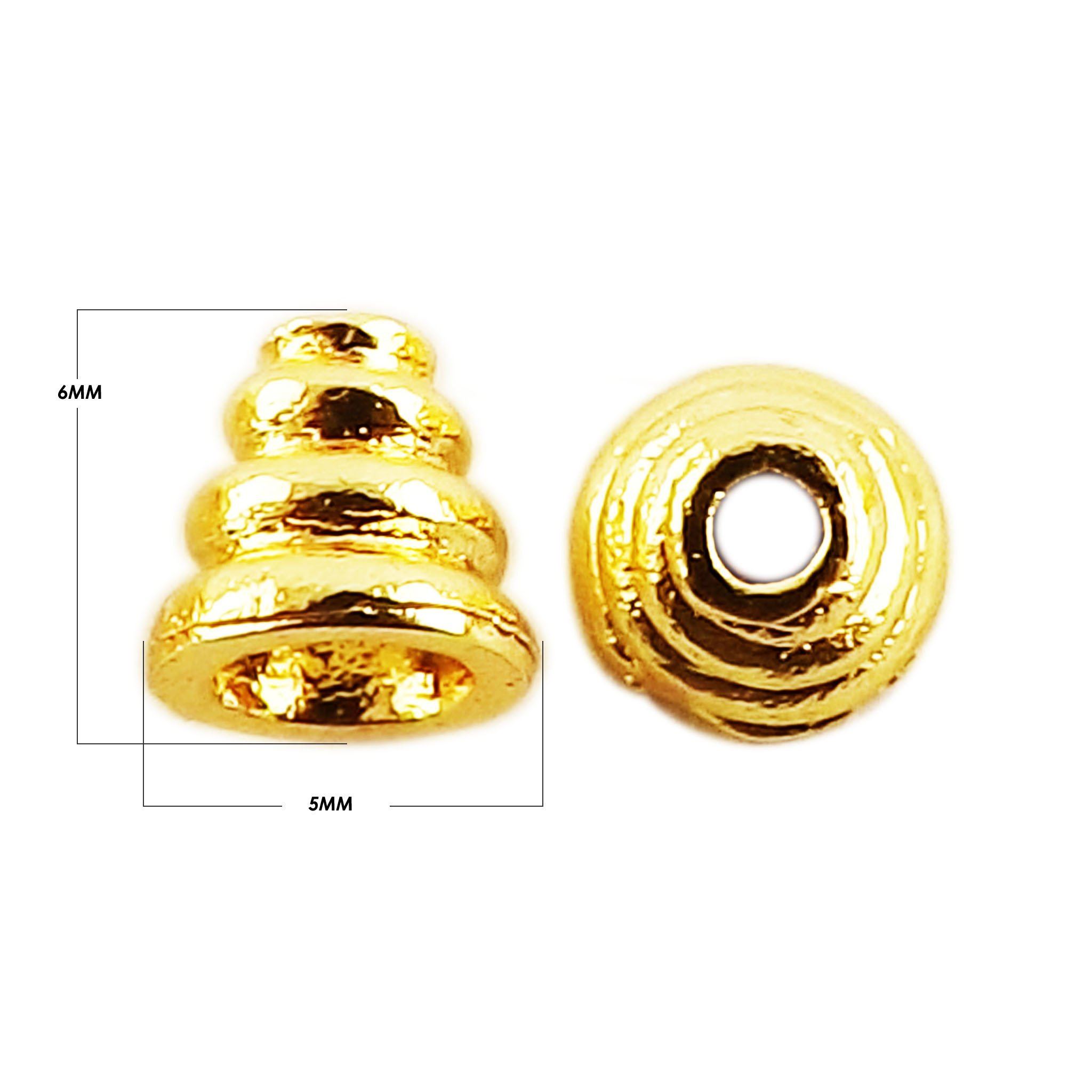 CG-210-5X6MM 18K Gold Overlay Cone Beads Bali Designs Inc 