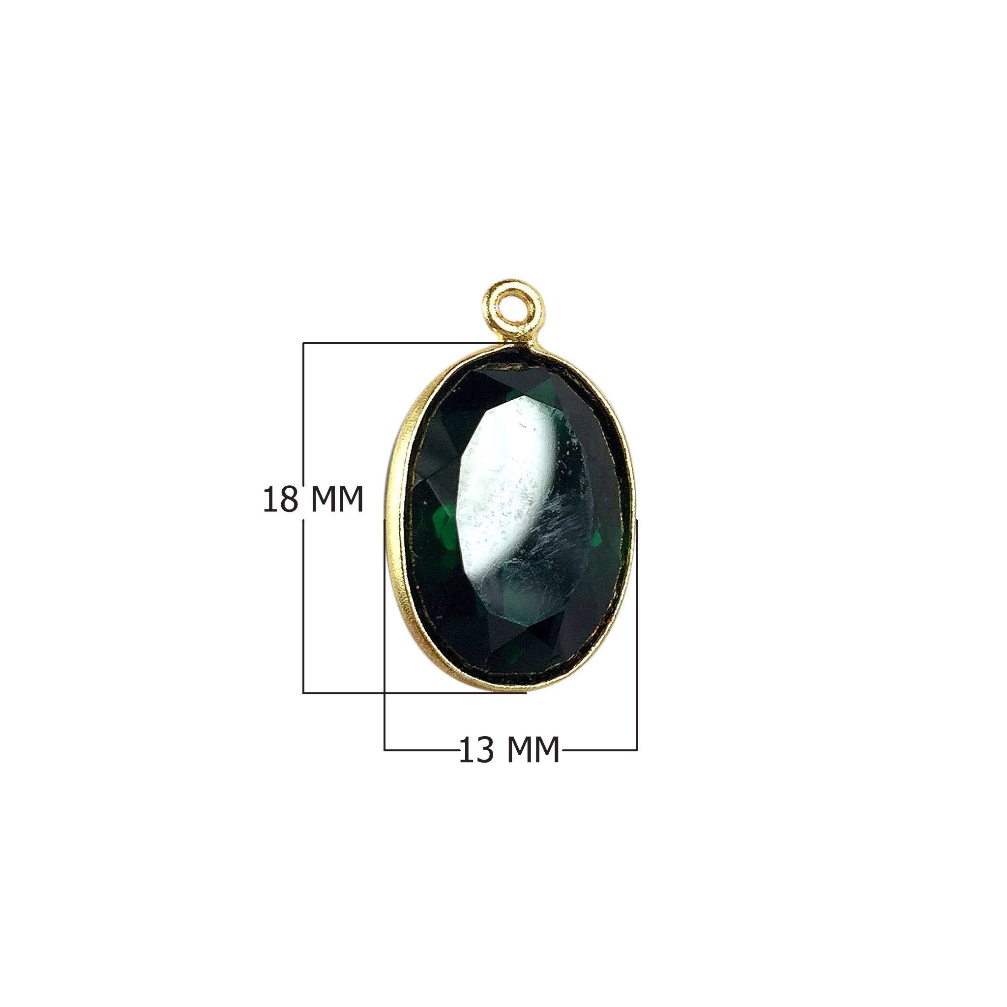 CG-315-GQ 18K Gold Overlay Stone Connector With Green Quartz Beads Bali Designs Inc 