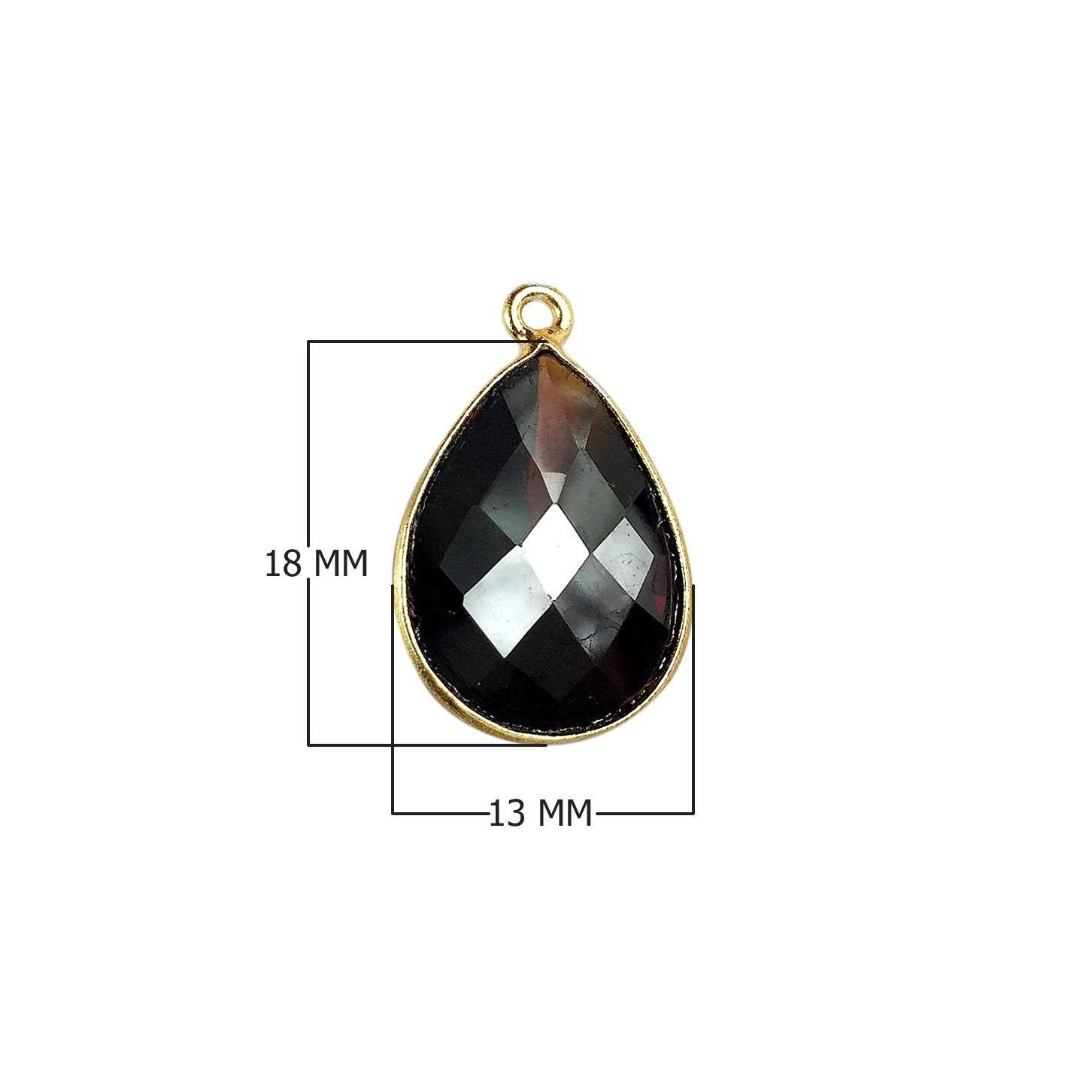 CG-316-GA 18K Gold Overlay Stone Connector With Garnet Beads Bali Designs Inc 