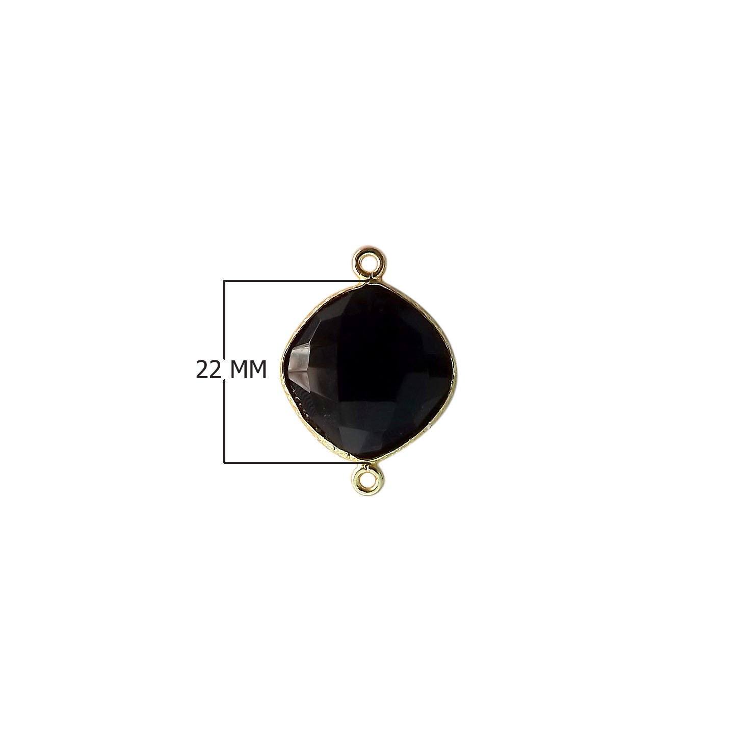 CG-322-OX-D 18K Gold Overlay Stone Connector With Black Onyx Beads Bali Designs Inc 