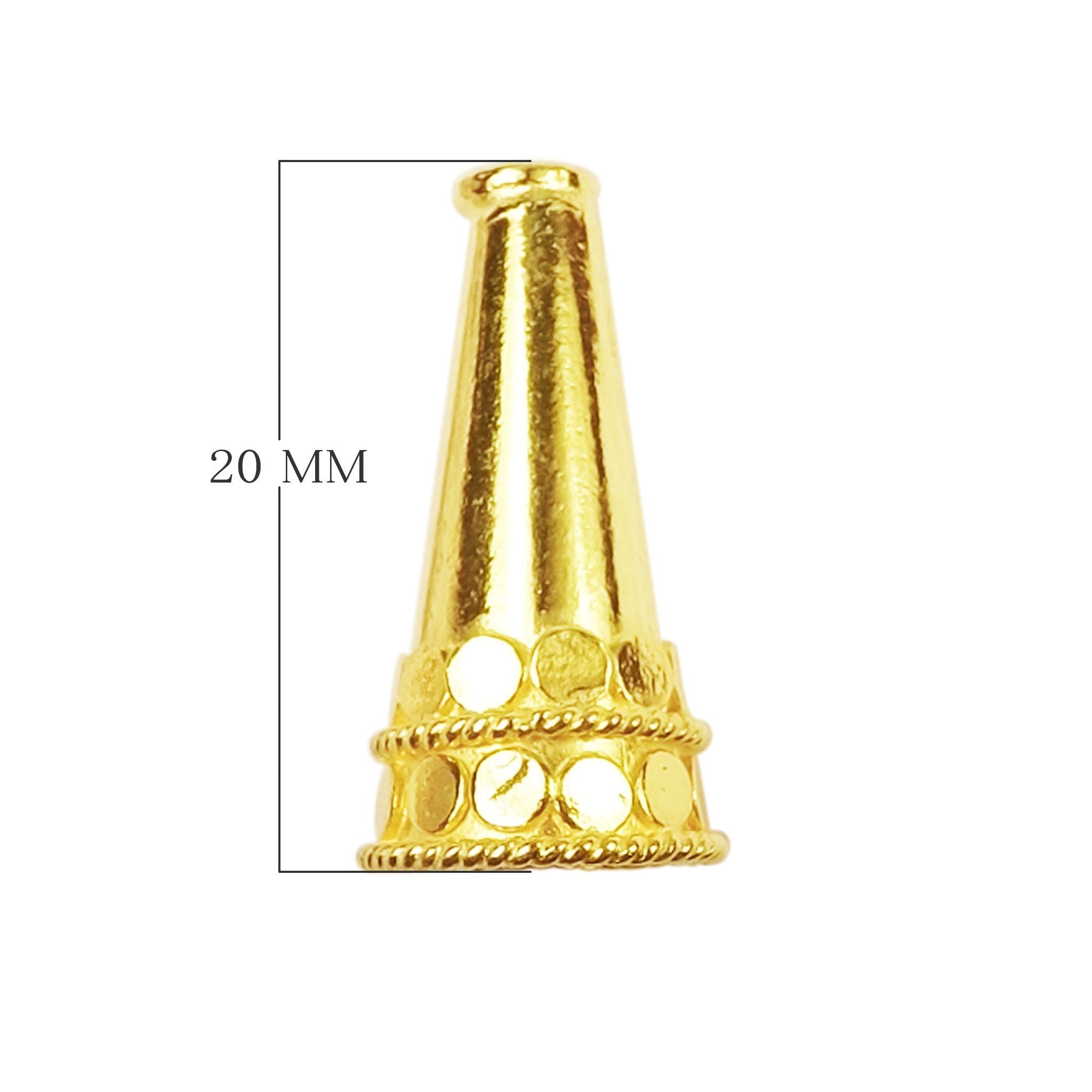 CG-336 18K Gold Overlay Cone Beads Bali Designs Inc 
