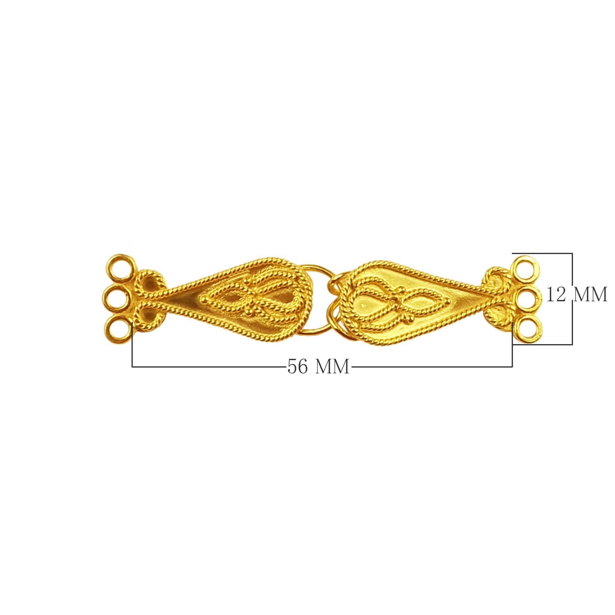 CG-337 18K Gold Overlay Multi Strand Clasp With 3 Hole Beads Bali Designs Inc 