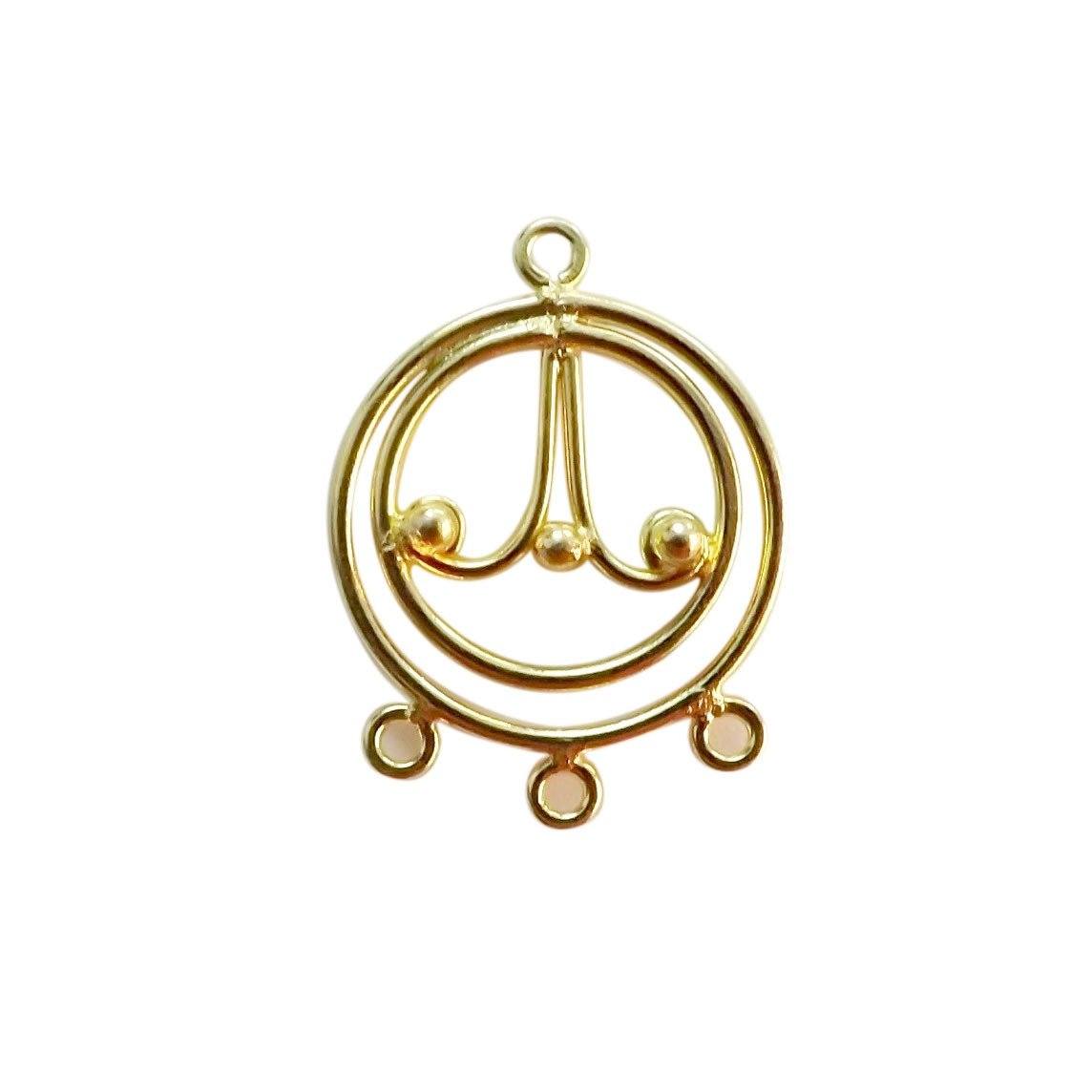 CG-353 18K Gold Overlay Chandelier Earring Finding Beads Bali Designs Inc 