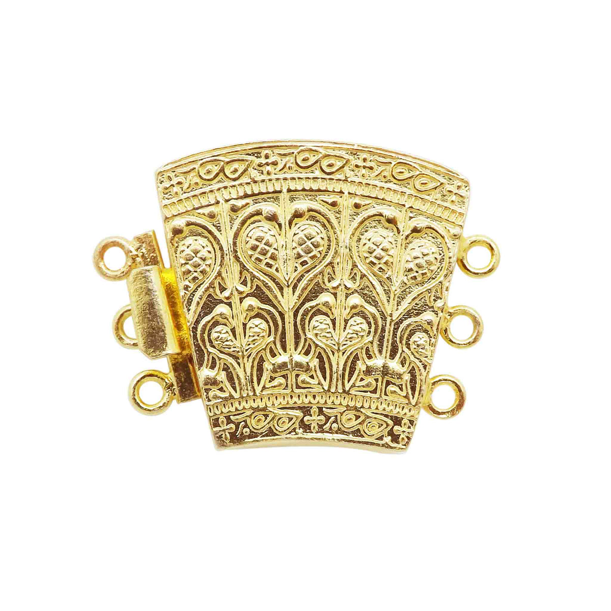 CG-358 18K Gold Overlay Multi Strand Clasp With 3 Holes Beads Bali Designs Inc 