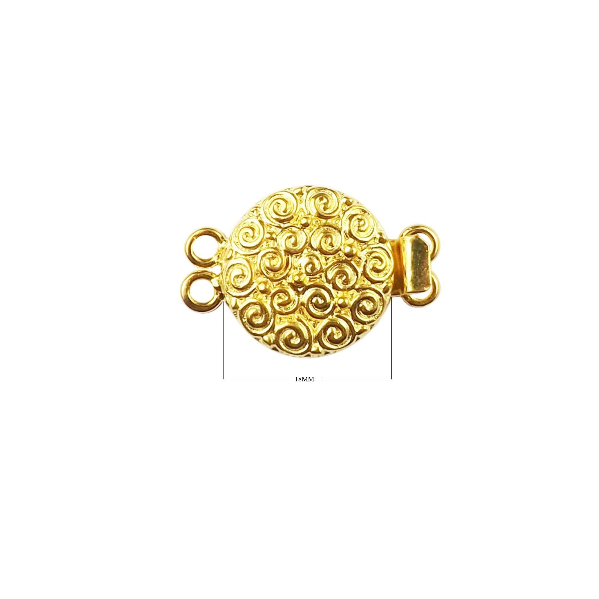 CG-382 18K Gold Overlay Multi Strand Clasp With 2 Hole Beads Bali Designs Inc 
