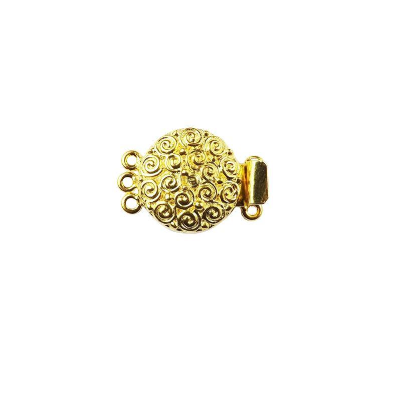 CG-387 18K Gold Overlay Multi Strand Clasp With 3 Hole Beads Bali Designs Inc 