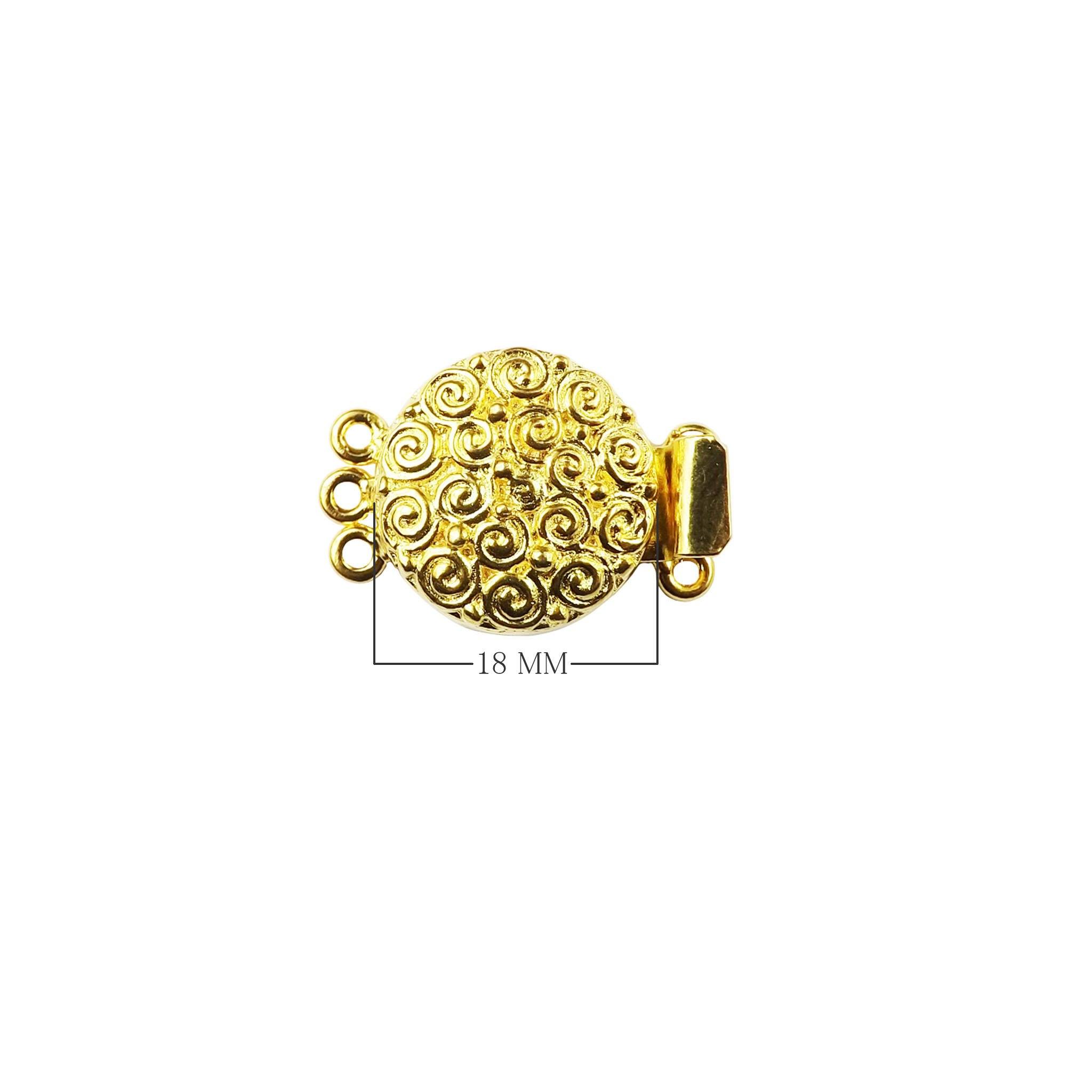 CG-387 18K Gold Overlay Multi Strand Clasp With 3 Hole Beads Bali Designs Inc 