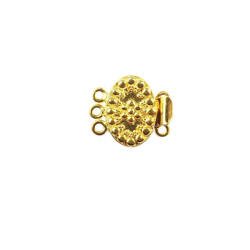 CG-388 18K Gold Overlay Multi Strand Clasp With 3 Hole Beads Bali Designs Inc 