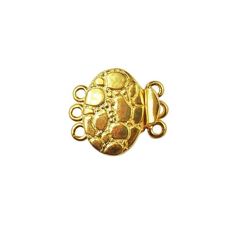 CG-389 18K Gold Overlay Multi Strand Clasp With 3 Hole Beads Bali Designs Inc 