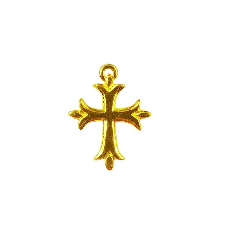 CG-405 18K Gold Overlay Beautiful Cross Charm Beads Bali Designs Inc 