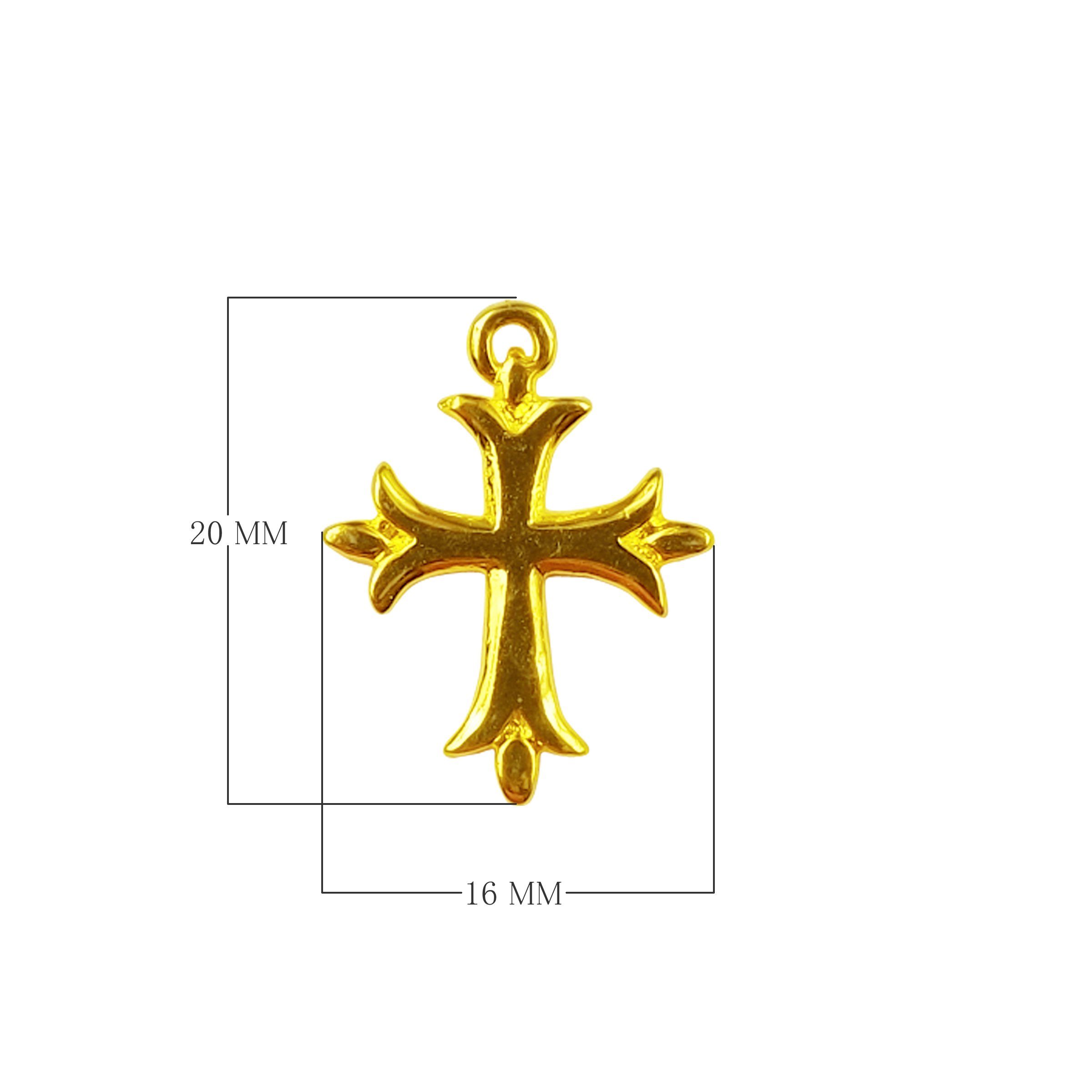 CG-405 18K Gold Overlay Beautiful Cross Charm Beads Bali Designs Inc 