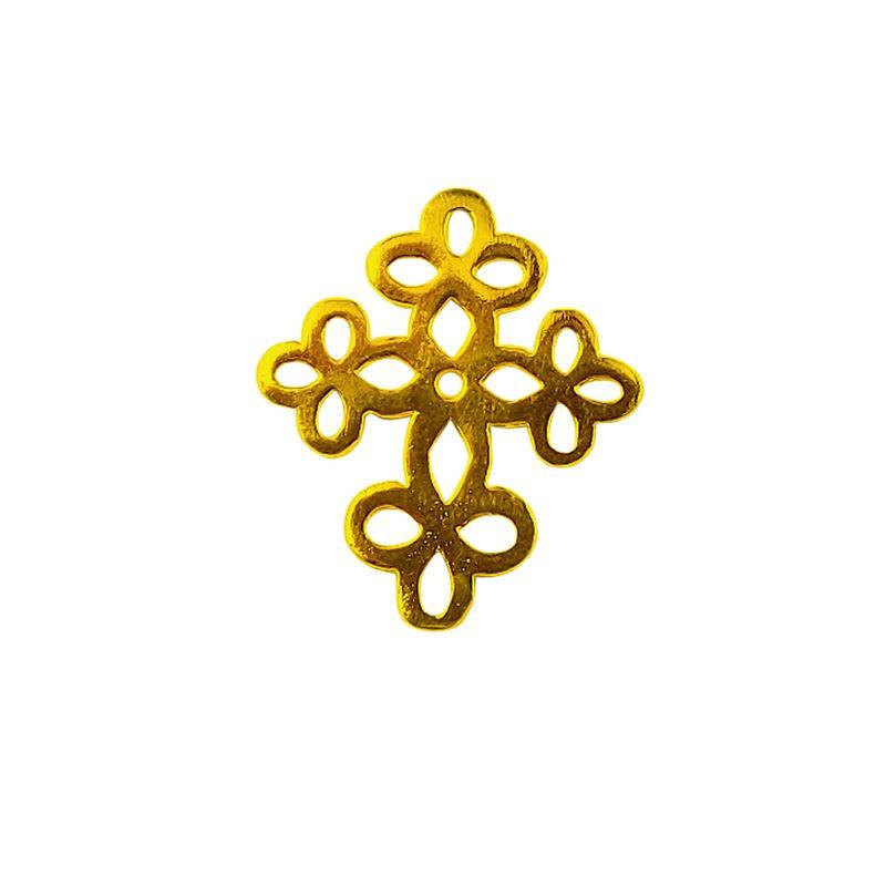 CG-409 18K Gold Overlay Beautiful And Dainty Cross Charm Beads Bali Designs Inc 