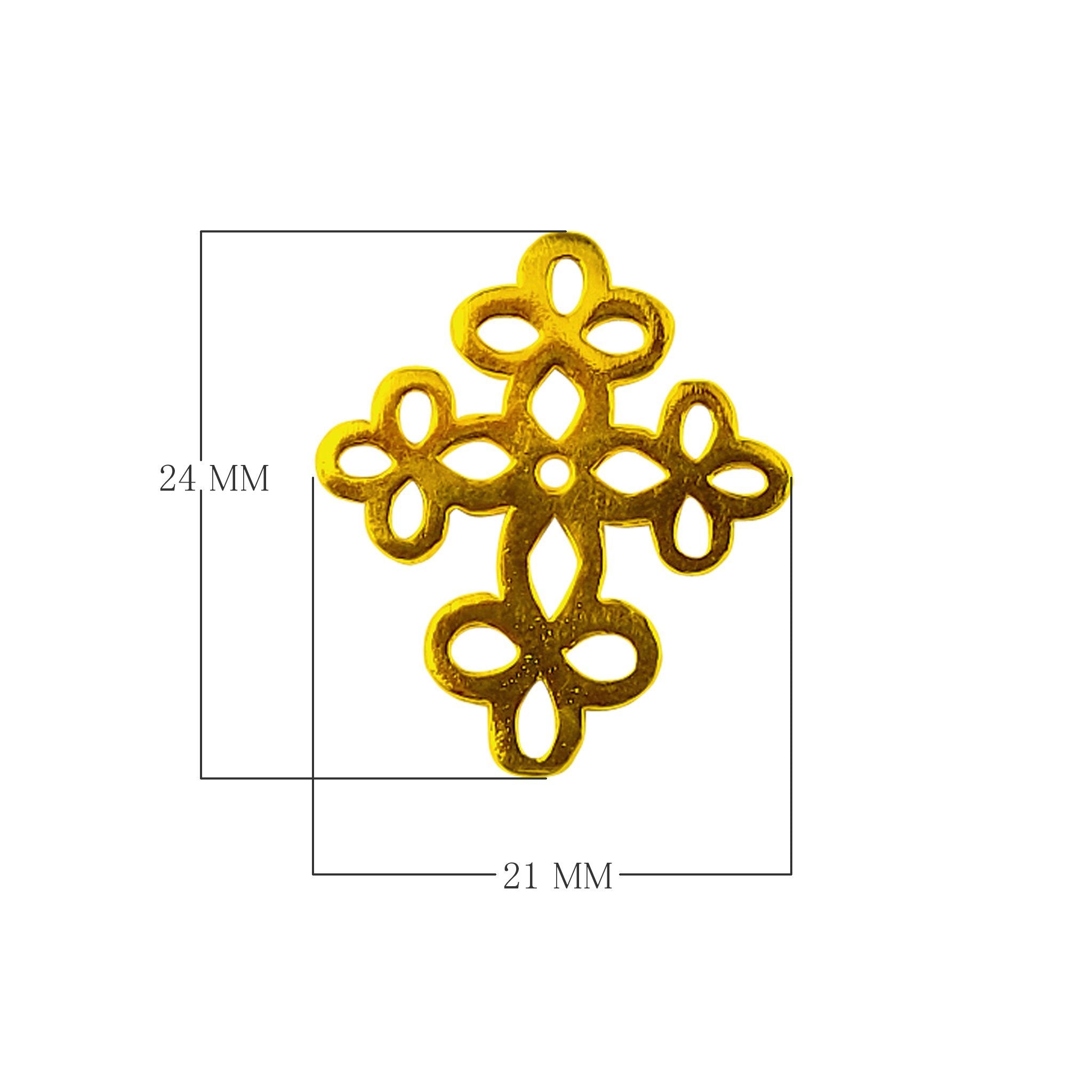 CG-409 18K Gold Overlay Beautiful And Dainty Cross Charm Beads Bali Designs Inc 