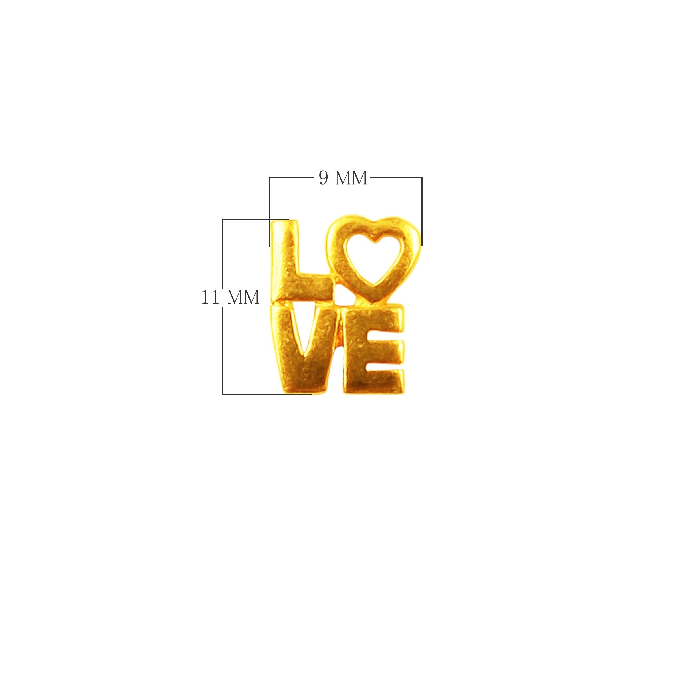 CG-423 18K Gold Overlay Love Word Charm Beads Bali Designs Inc 