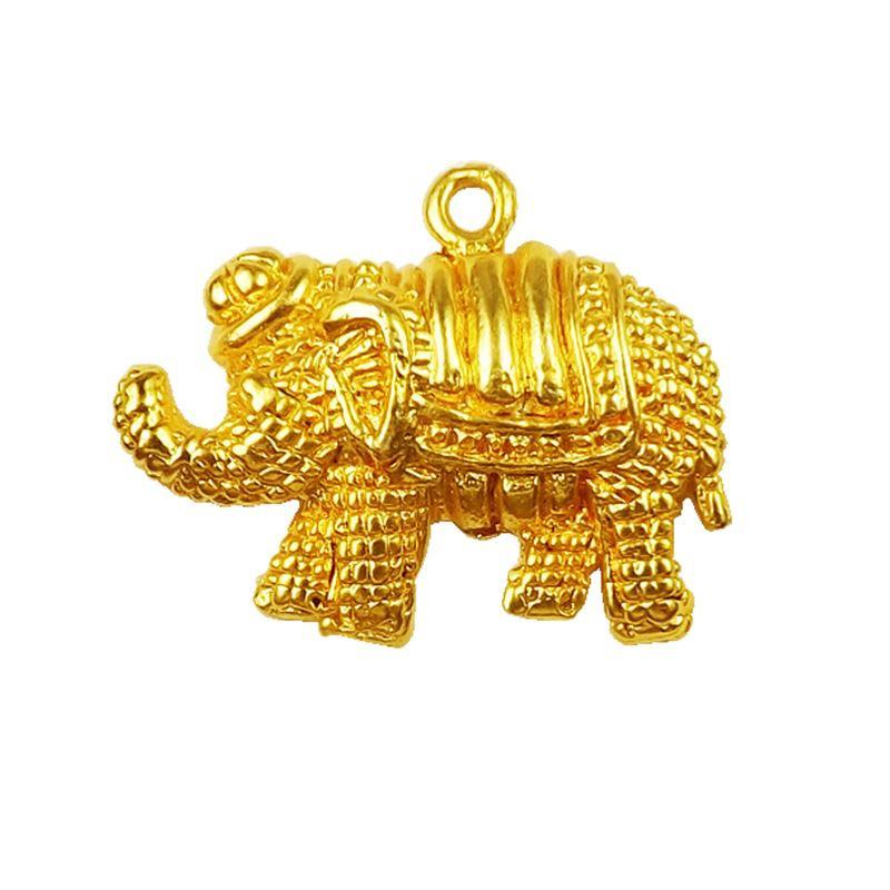 CG-439 18K Gold Overlay Elephant Charm Beads Bali Designs Inc 
