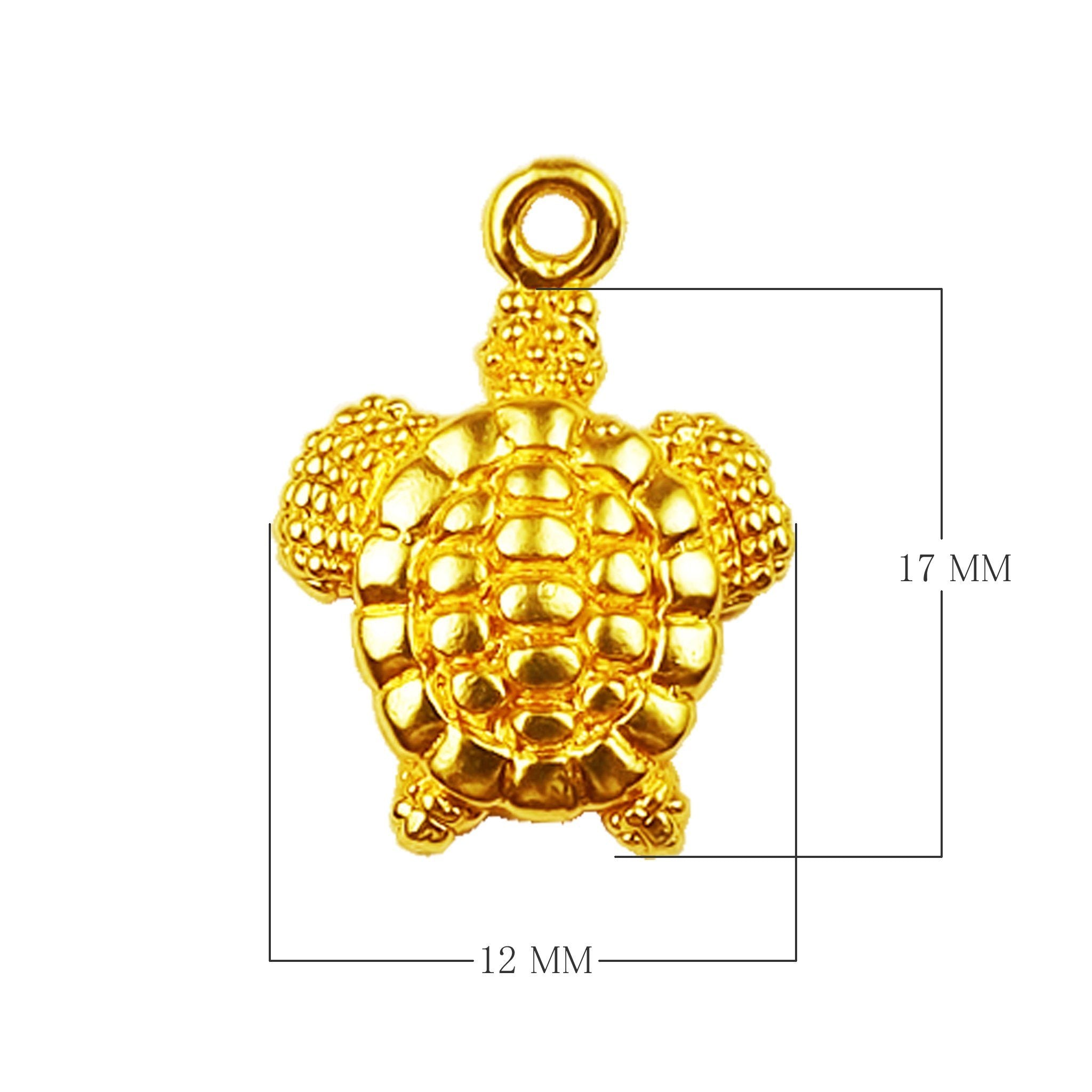 CG-440 18K Gold Overlay Turtle Charm Beads Bali Designs Inc 