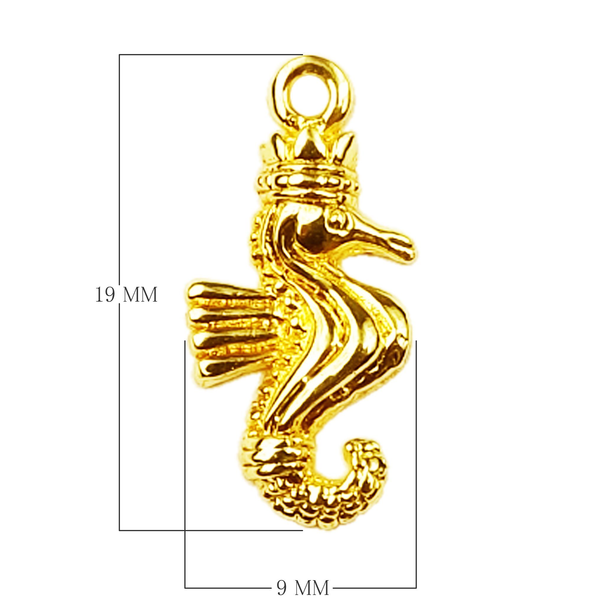 CG-448 18K Gold Overlay Seahorse Charm Beads Bali Designs Inc 