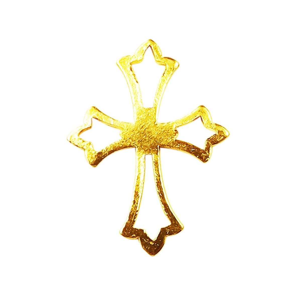 CG-451 18K Gold Overlay Cross Charm Beads Bali Designs Inc 