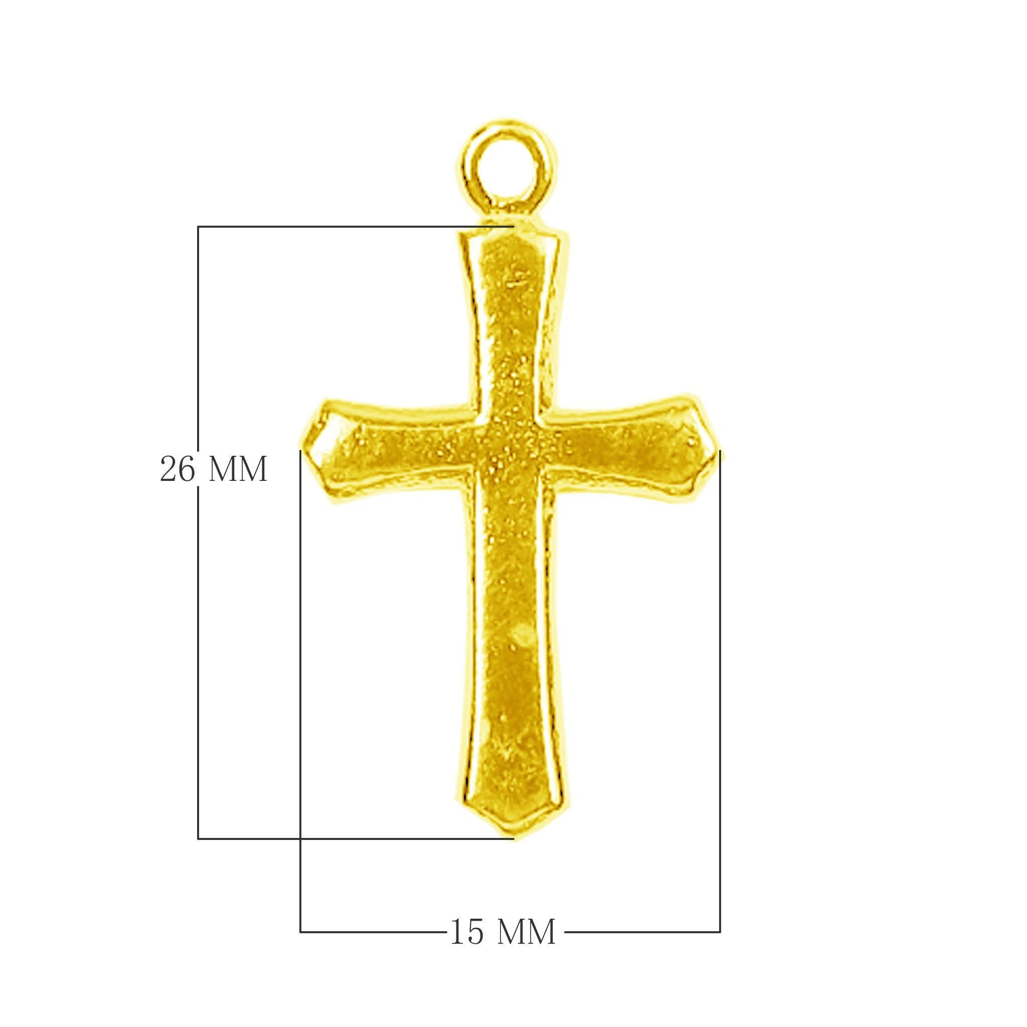 CG-456 18K Gold Overlay Cross Charm Beads Bali Designs Inc 
