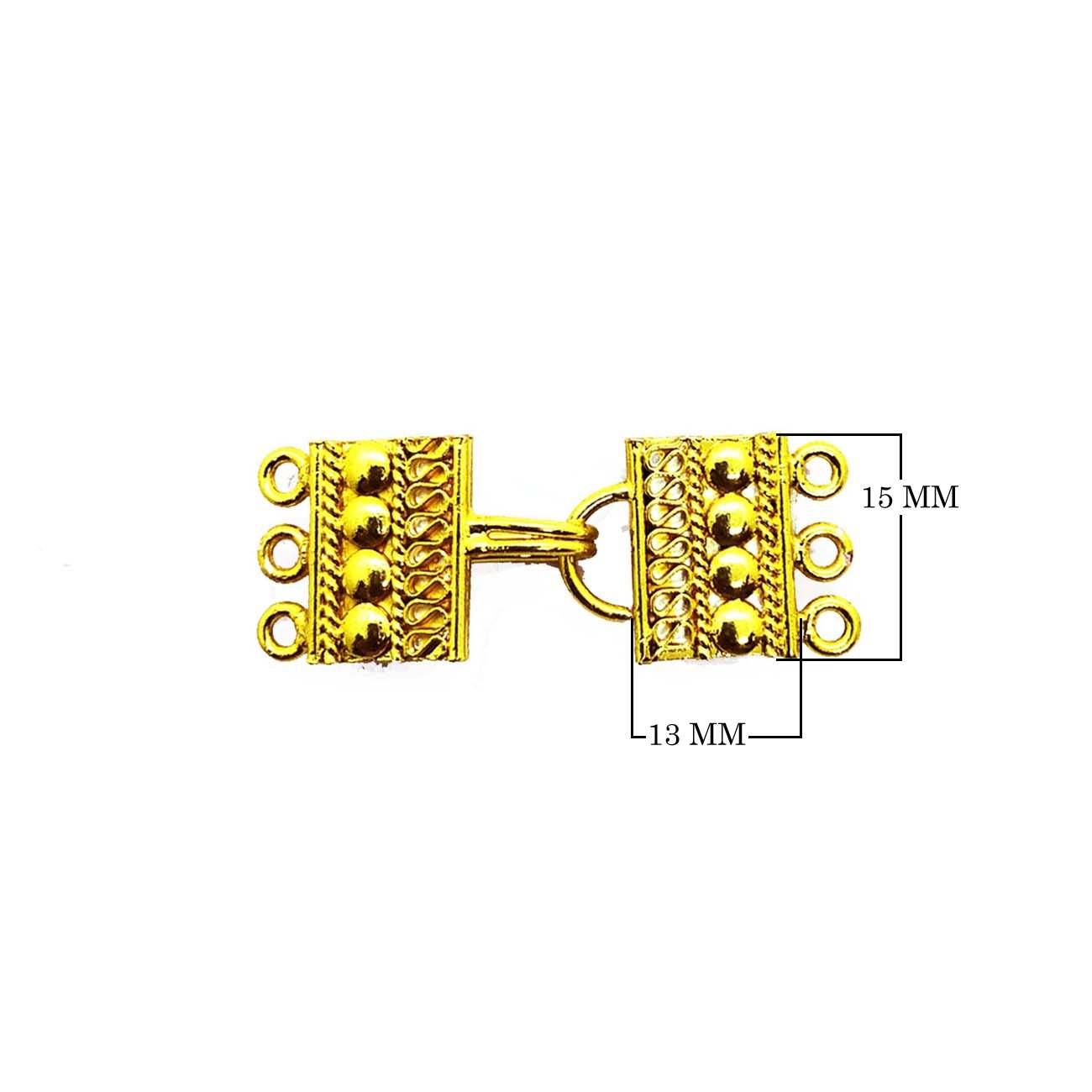 CG-460 18K Gold Overlay Multi Strand Clasp With 3 Holes Beads Bali Designs Inc 