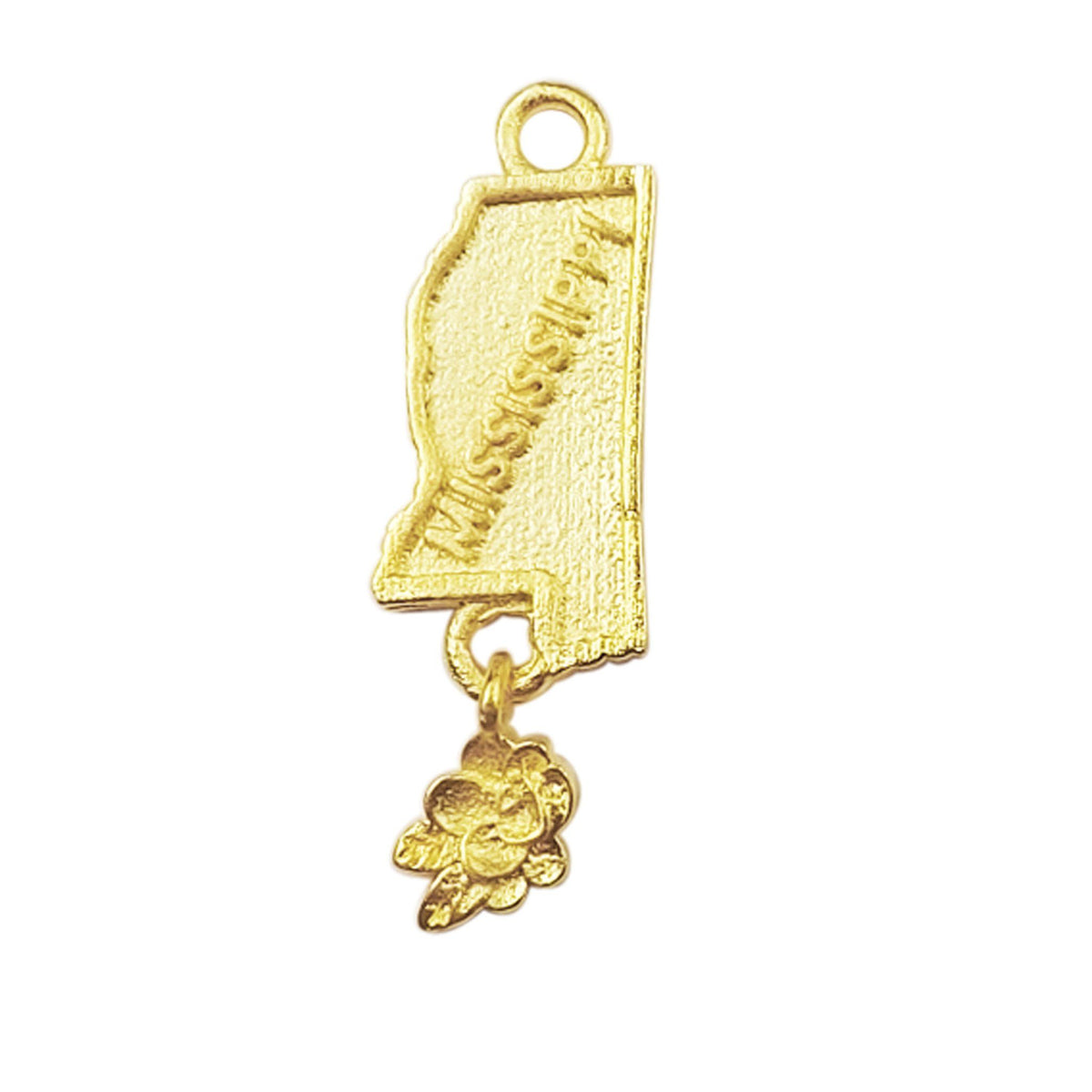 CG-462-22X9MM 18K Gold Overlay Mississippi State Charm Beads Bali Designs Inc 