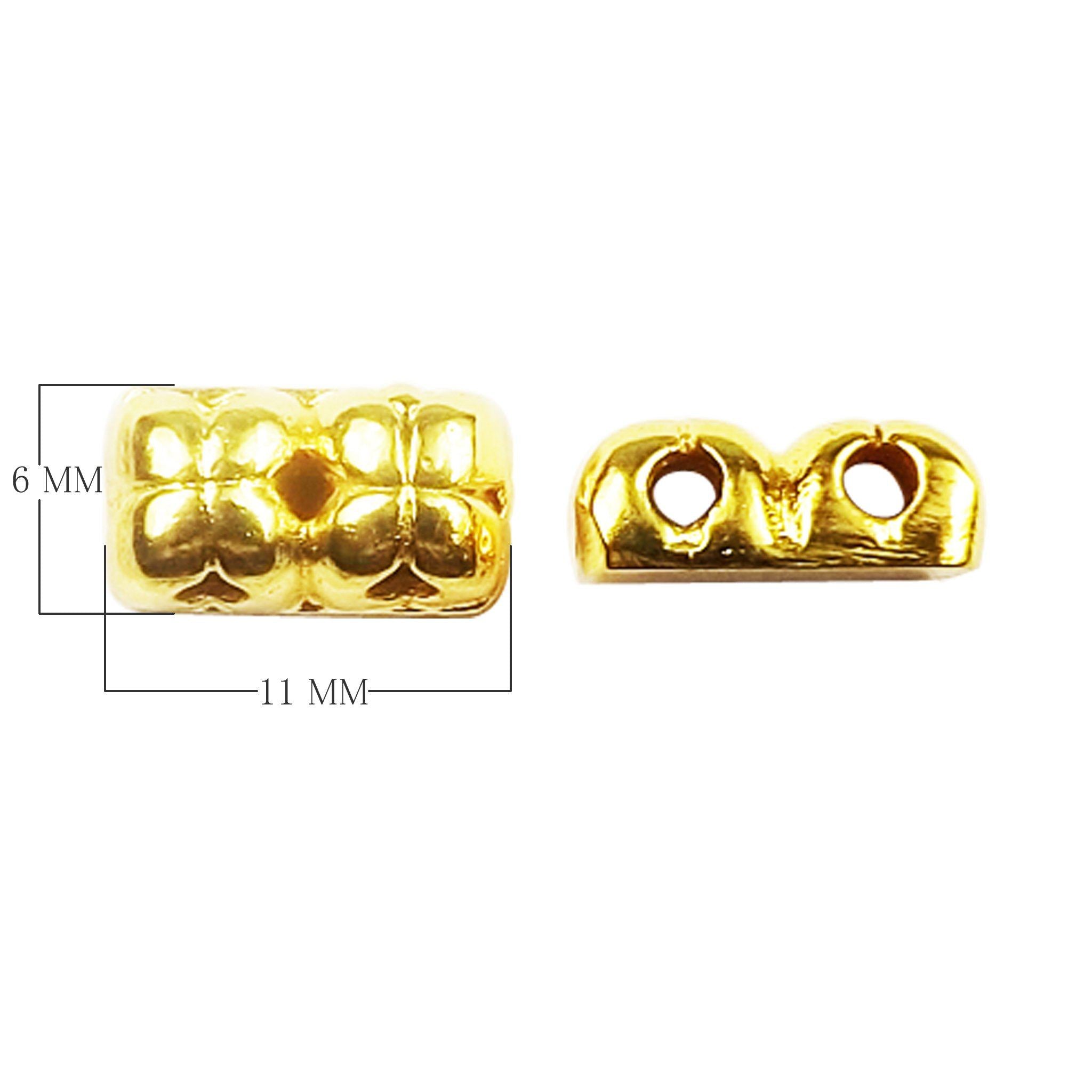 CG-468 18K Gold Overlay Multi Strand With Flower Design Spacer Bar With 2 Hole Beads Bali Designs Inc 