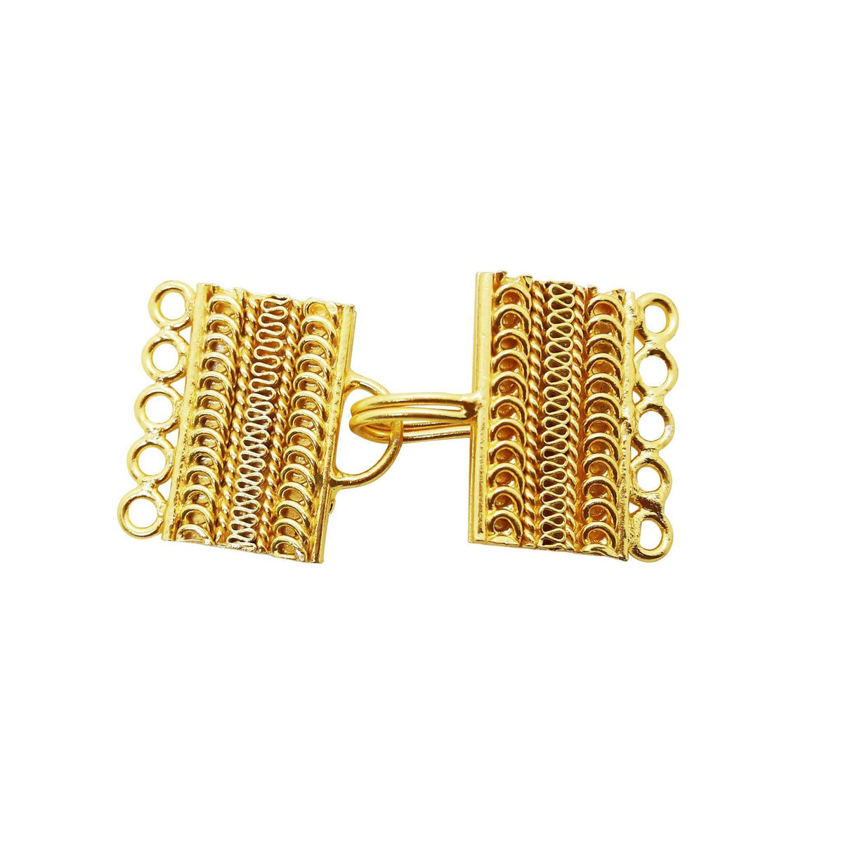 CG-470 18K Gold Overlay Multi Strand Hook 5 Holes Beads Bali Designs Inc 