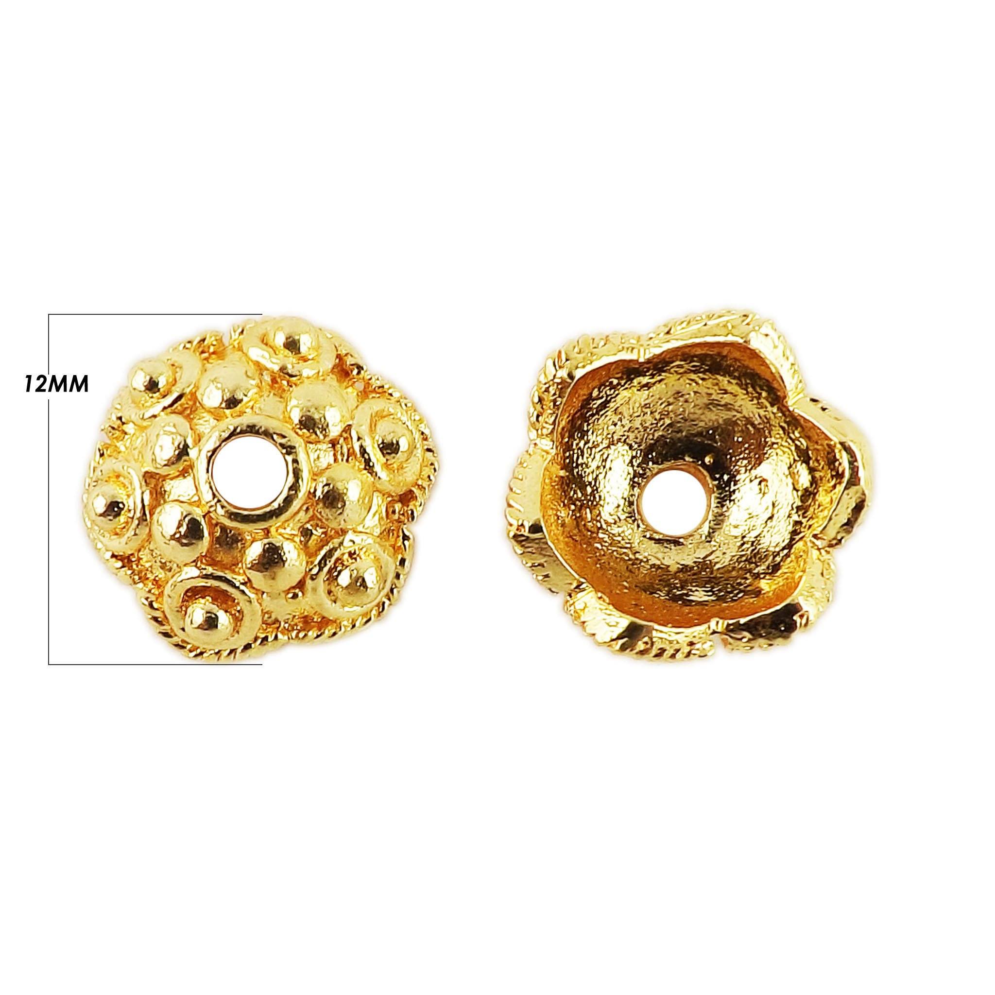 CG-474 18K Gold Overlay Bead Cap Beads Bali Designs Inc 