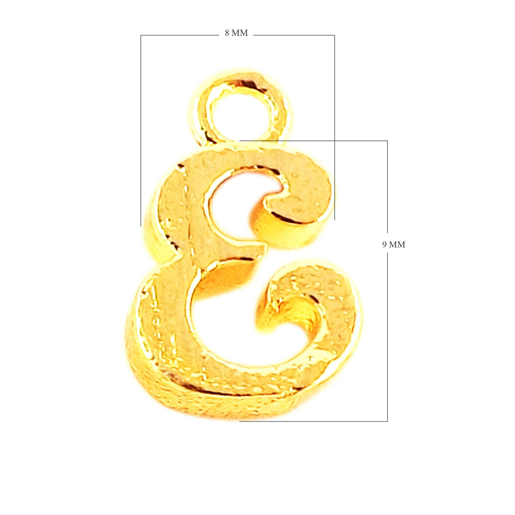 CG-477 18K Gold Overlay Alphabet 'E' Charm Beads Bali Designs Inc 