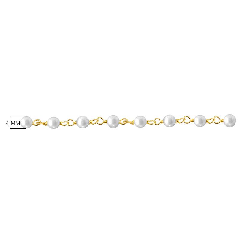 CHG-165-PE 18K Gold Overlay Beading & Extender Pearl Chain Beads Bali Designs Inc 