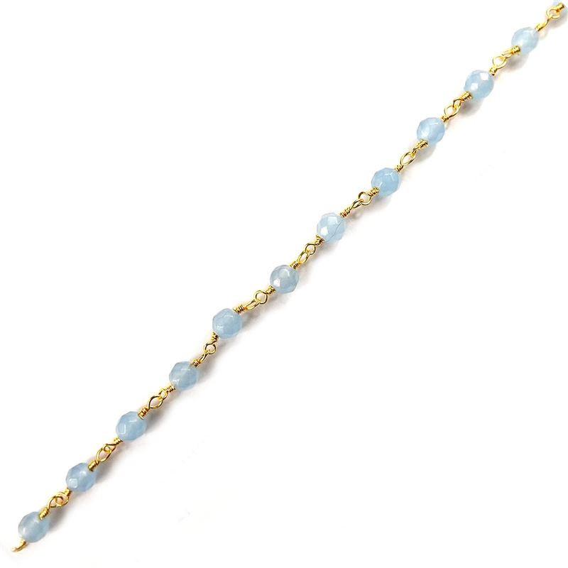 CHG-182-CH 18K Gold Overlay Beading & Extender Chalcedony Q. Chain Beads Bali Designs Inc 