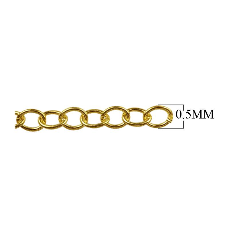CHG-231-0.5MM 18K Gold Overlay Beading & Extender Chain Beads Bali Designs Inc 
