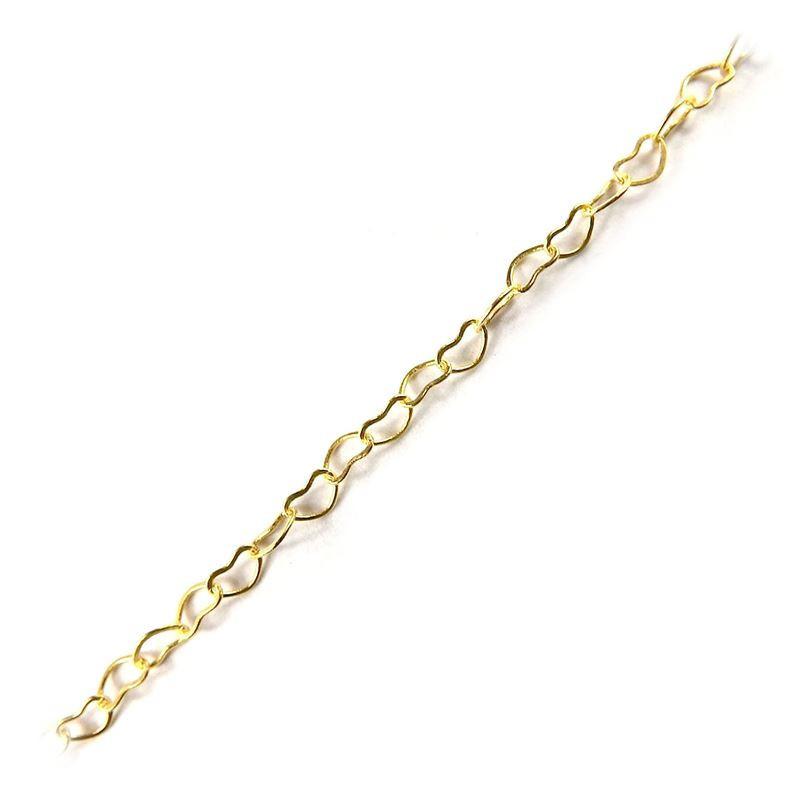 CHG-273 18K Gold Overlay Beading & Extender Chain Heart Shape Beads Bali Designs Inc 