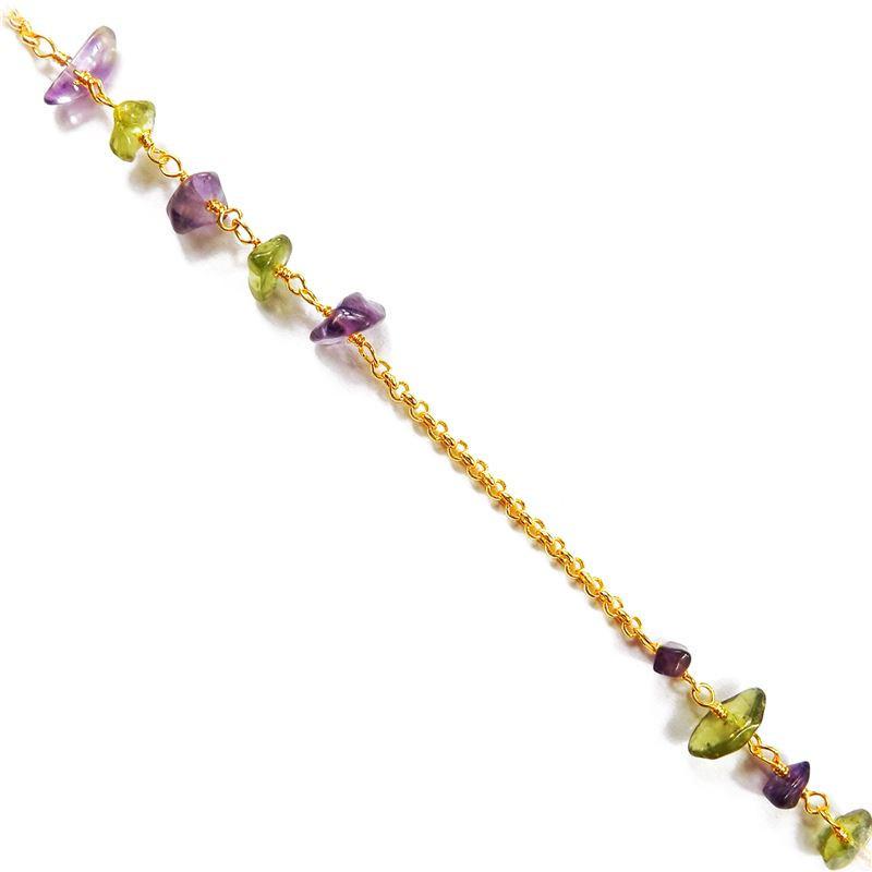 CHG-302-CO1 18K Gold Overlay Beading & Extender Amethyst & Peridot Beads Bali Designs Inc 