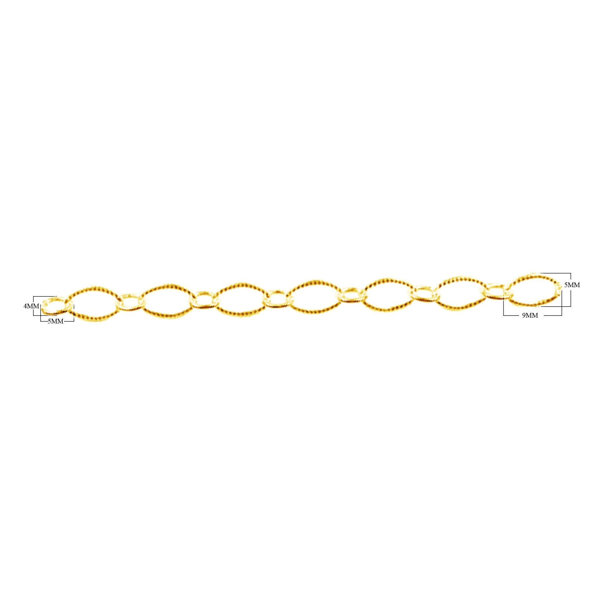 CHG-318 18K Gold Overlay Beading & Extender Chain Big Oval-9X5MM Small Oval-5X4MM Beads Bali Designs Inc 