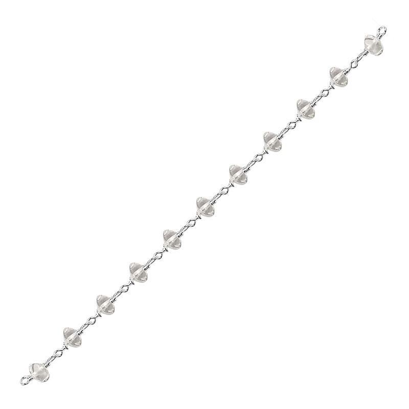 CHS-114-CY Silver Overlay Beading & Extender Crystal Chain Beads Bali Designs Inc 