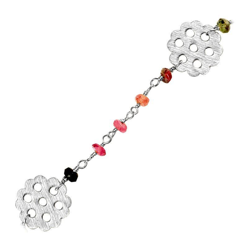 CHSF-180-TU Silver Overlay Beading & Extender Tourmaline Chain Beads Bali Designs Inc 
