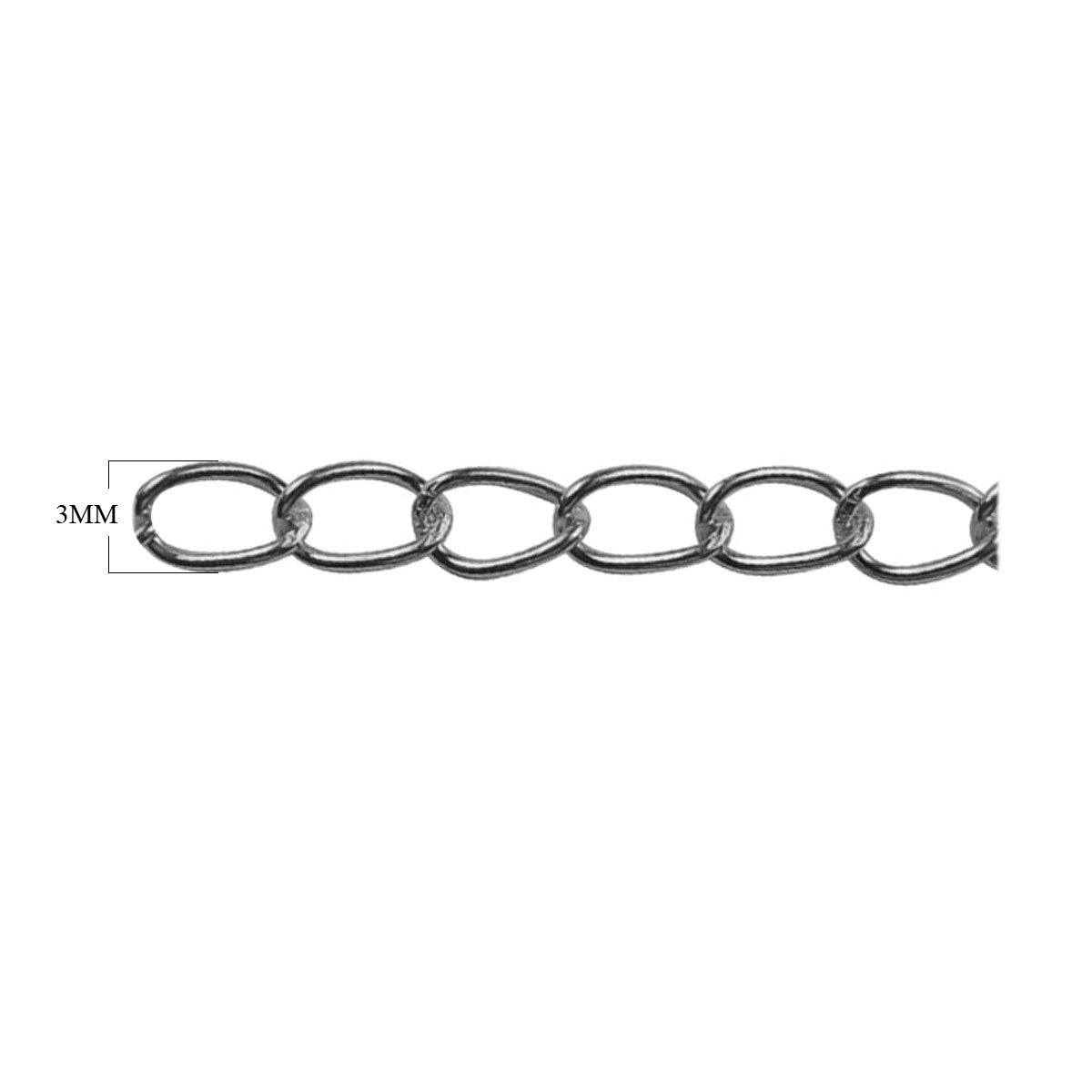 CHSF-229-3MM Silver Overlay Beading & Extender Chain Beads Bali Designs Inc 