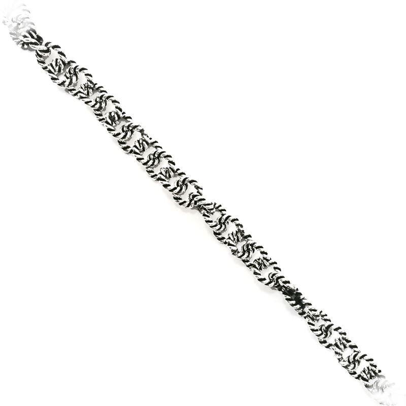CHSF-284-OX Silver Overlay Beading & Extender Chain With Oxide Beads Bali Designs Inc 