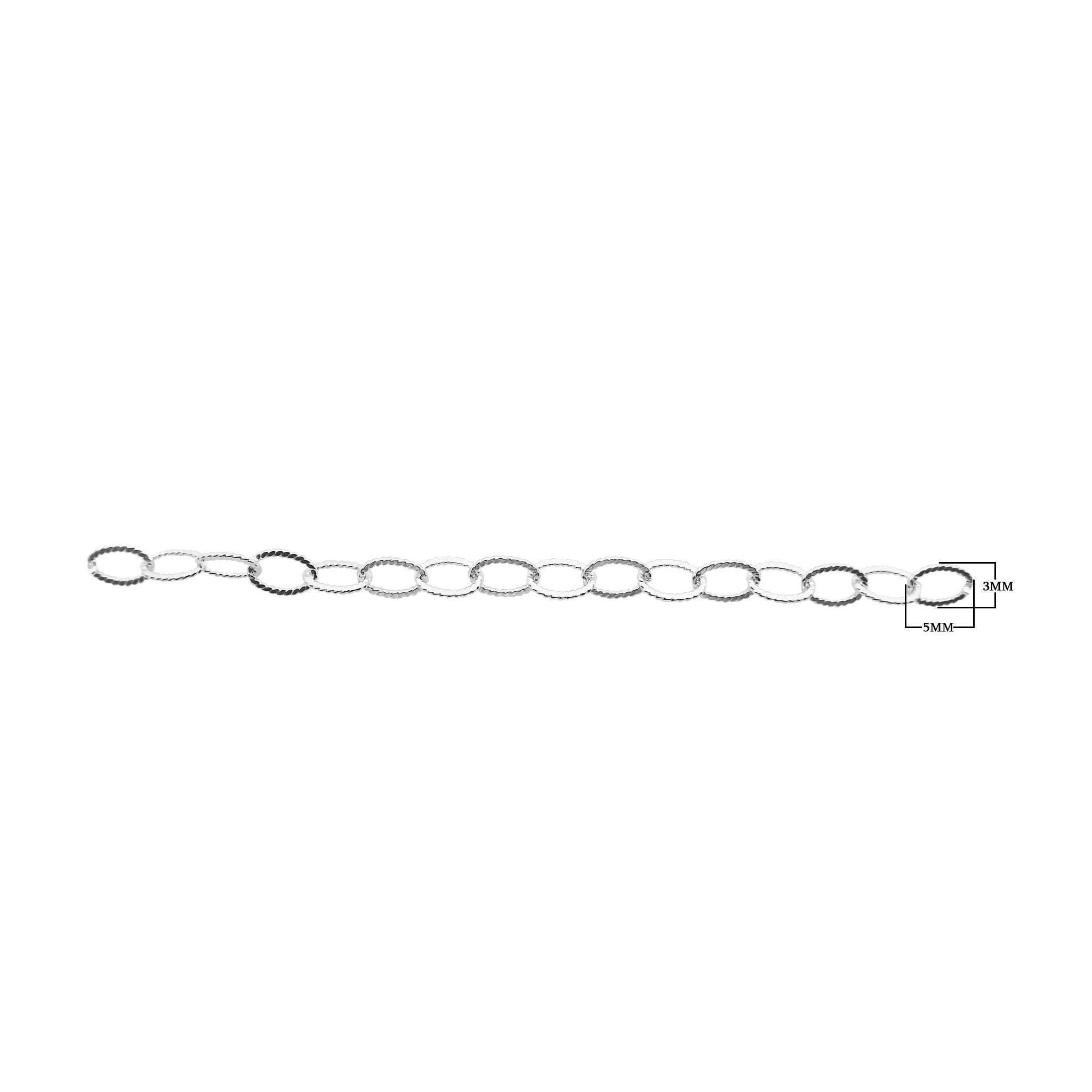 CHSF-322-5X3MM-IT Silver Overlay Beading & Extender Chain Beads Bali Designs Inc 