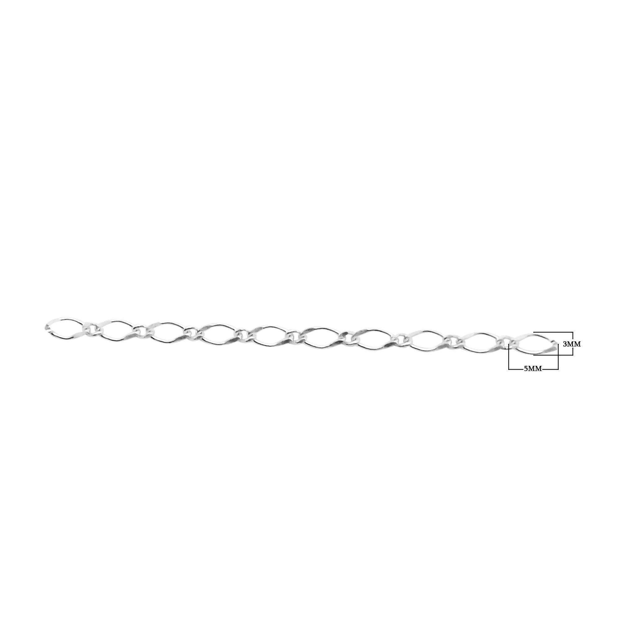 CHSF-323-5X3MM-IT Silver Overlay Beading & Extender Chain Beads Bali Designs Inc 